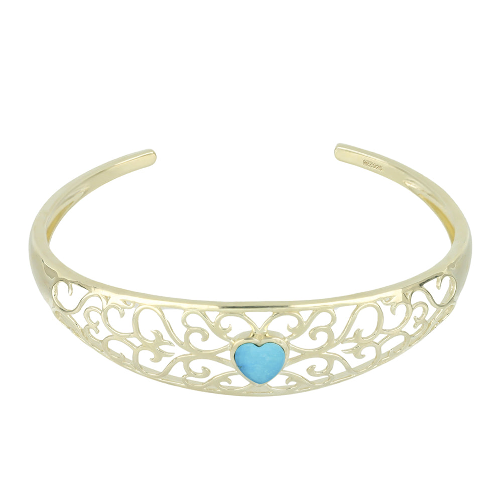 Pozlátený Strieborný Náramok s so Sleeping Beauty Tyrkysom 1 