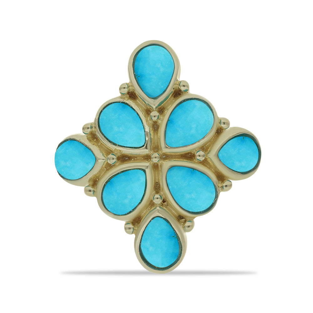 Pozlátený Strieborný Prsteň s so Sleeping Beauty Tyrkysom 1 