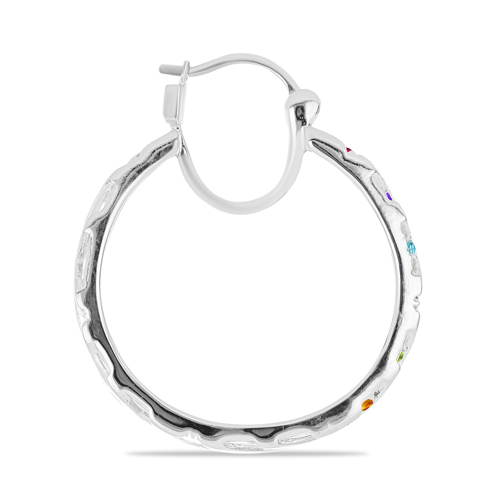 Strieborné Náušnice s Marockým Ametystom a Changbaiskym Olivínom 2 