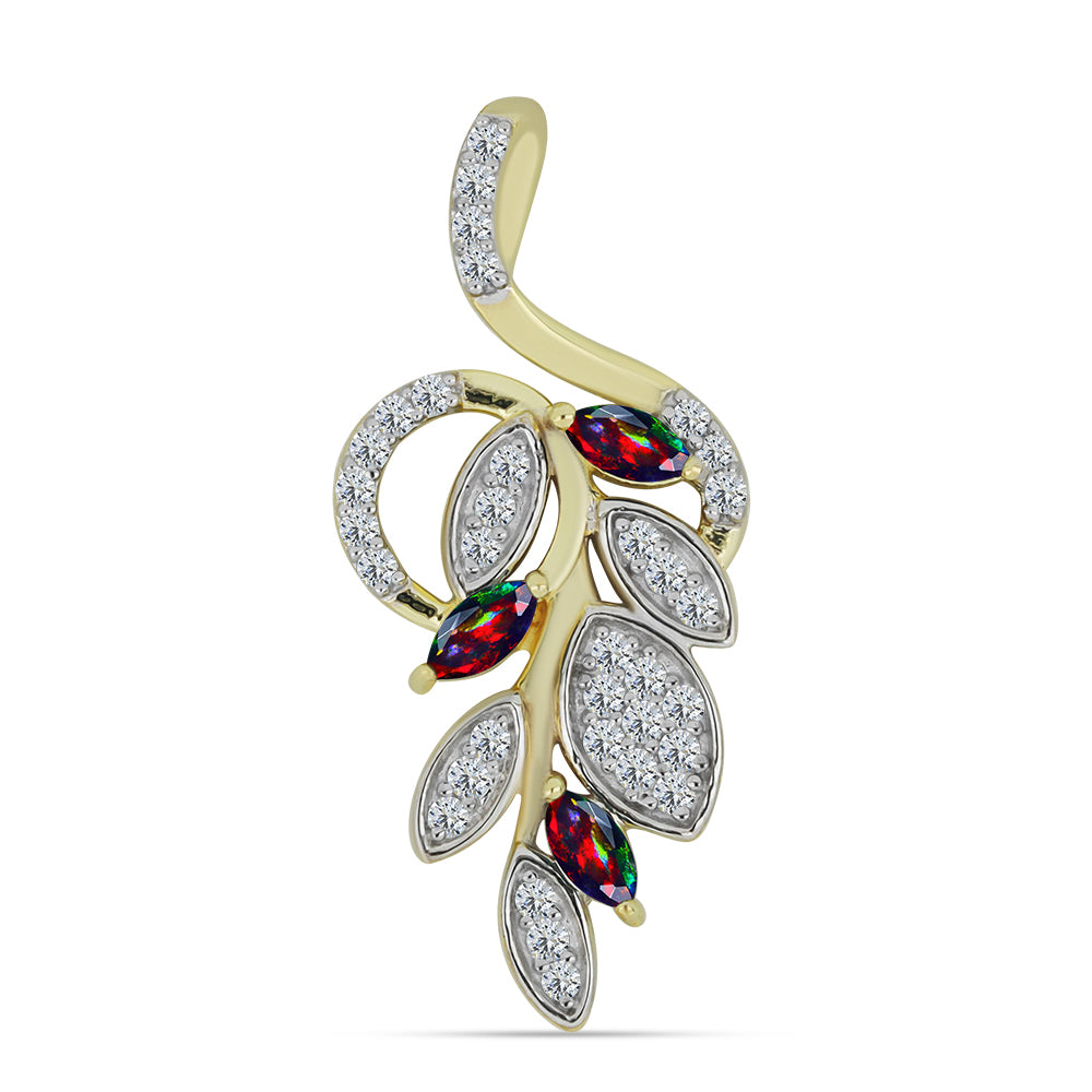 Pozlátený Strieborný Prívesok s Polnočne Čiernym Etiópskym Opálom z Lega Dembi a Bielym Topásom 1 