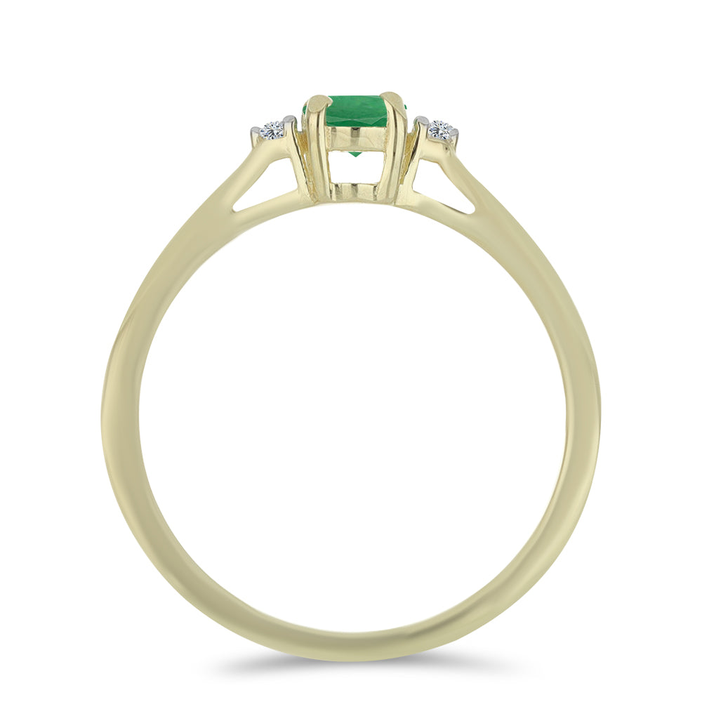 Pozlátený Strieborný Prsteň s Brazílskym Smaragdom a Bielym Topásom