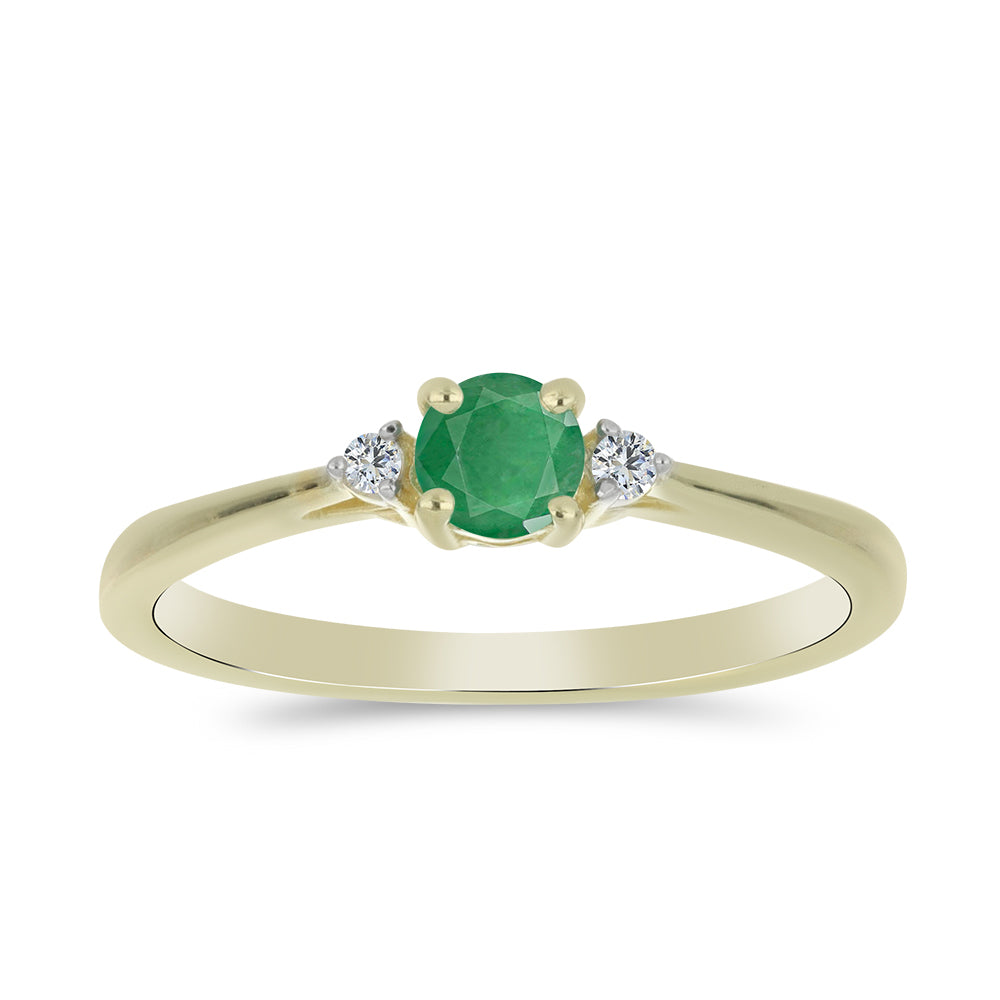 Pozlátený Strieborný Prsteň s Brazílskym Smaragdom a Bielym Topásom 3 