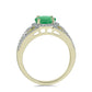 Pozlátený Strieborný Prsteň s Brazílskym Smaragdom a Bielym Topásom