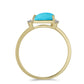Pozlátený Strieborný Prsteň s so Sleeping Beauty Tyrkysom a Bielym Topásom