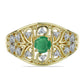 Pozlátený Strieborný Prsteň s Brazílskym Smaragdom a Bielym Topásom
