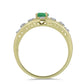 Pozlátený Strieborný Prsteň s Brazílskym Smaragdom a Bielym Topásom