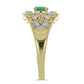 Pozlátený Strieborný Prsteň s Brazílskym Smaragdom a Bielym Topásom