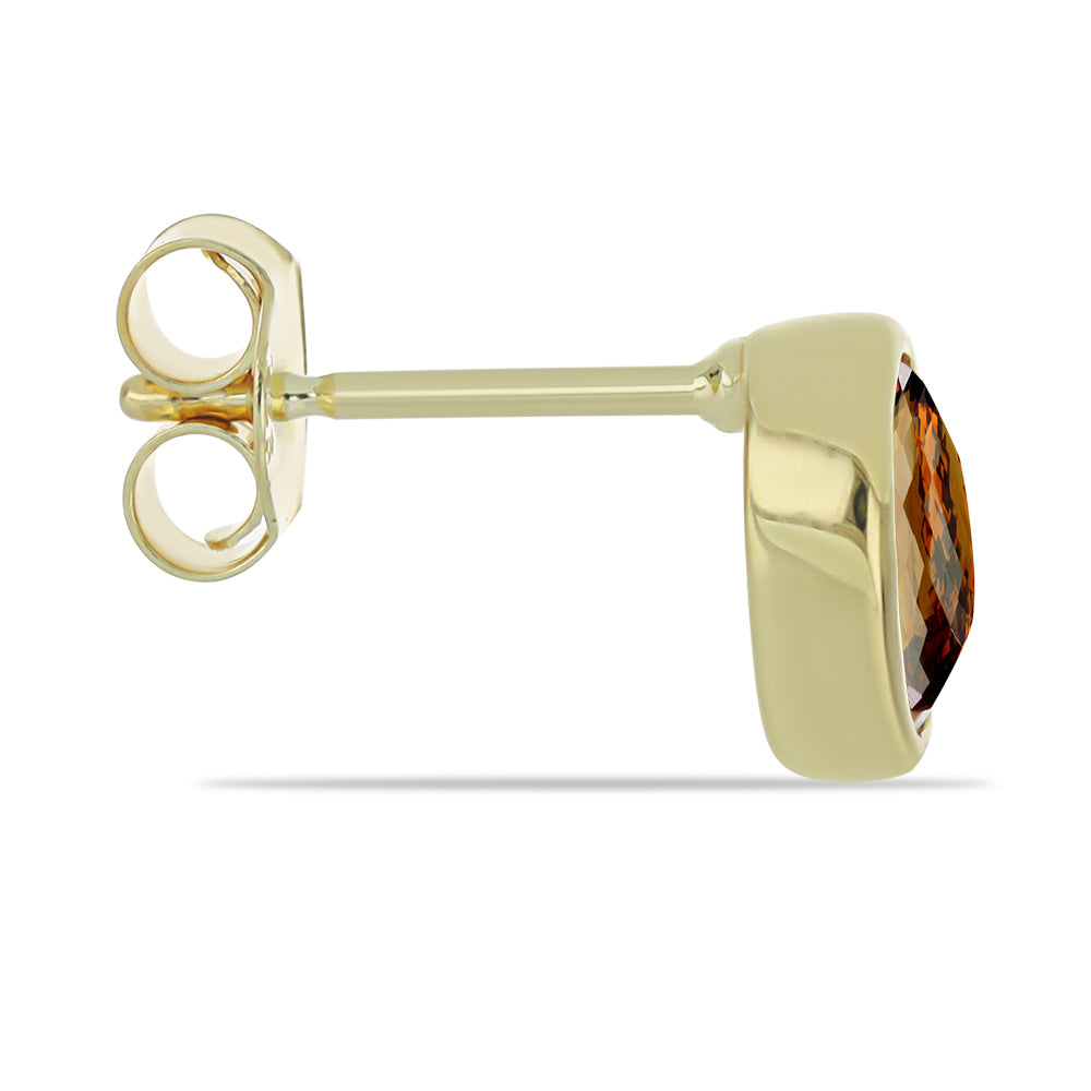 Pozlátené Strieborné Náušnice s Koňakovým Kremeňom 2 