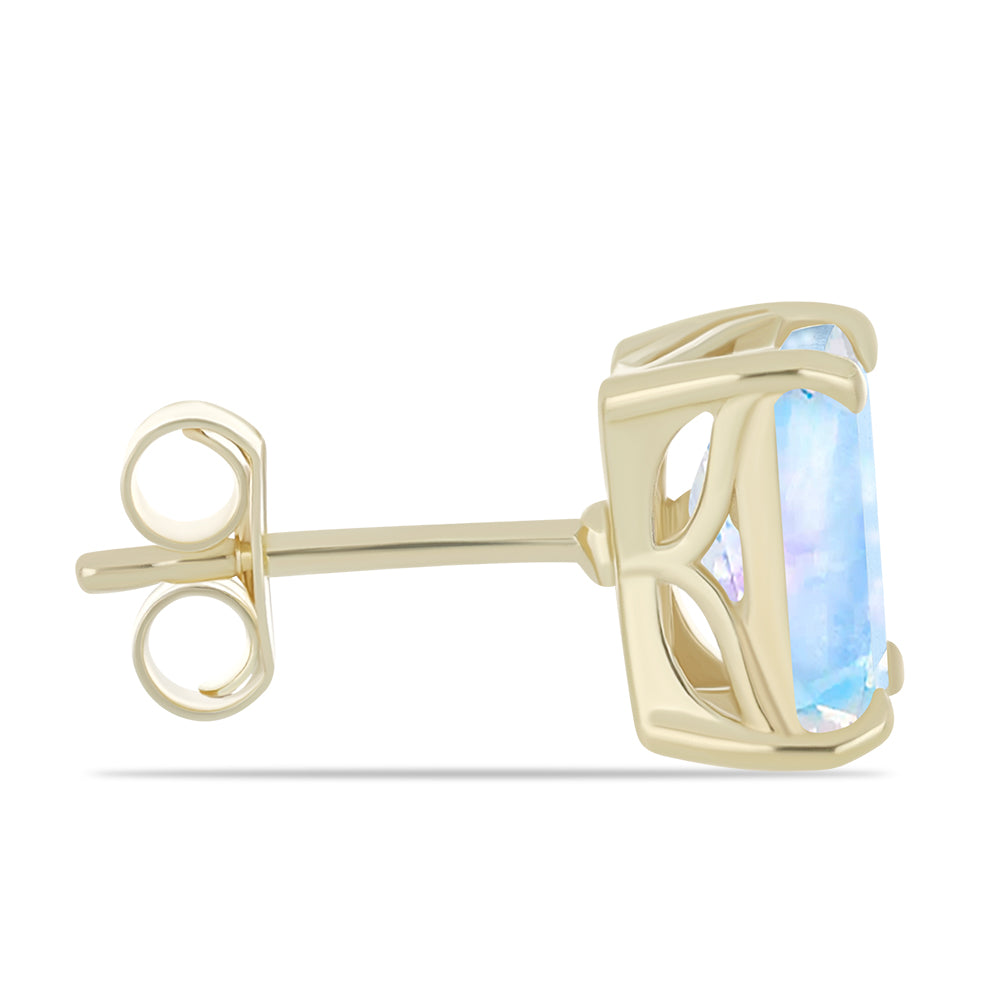 Pozlátené Strieborné Náušnice s Dúhovým Mesačným Kameňom 2 