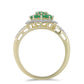 Pozlátený Strieborný Prsteň s Brazílskym Smaragdom a Bielym Topásom