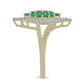 Pozlátený Strieborný Prsteň s Brazílskym Smaragdom a Bielym Topásom