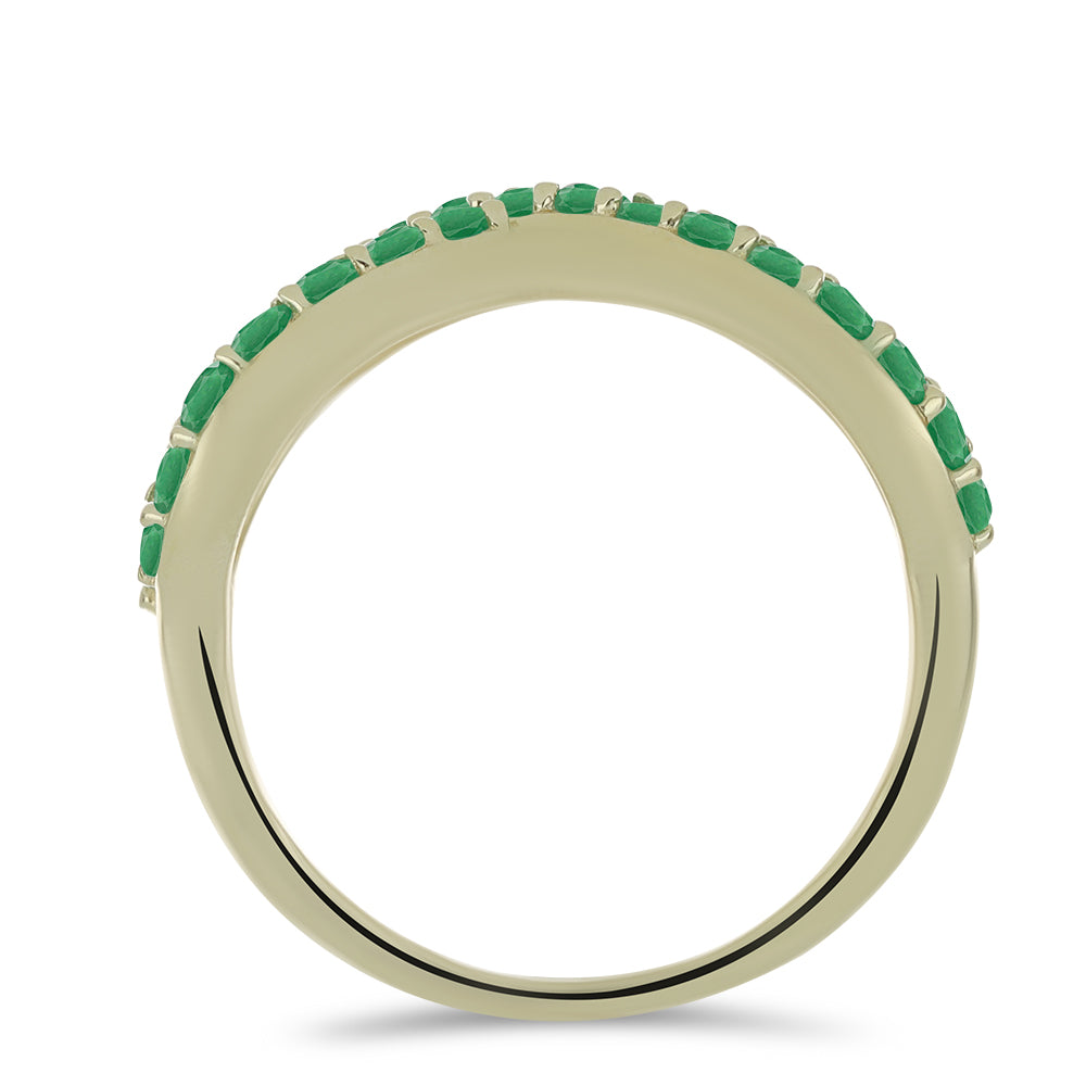 Pozlátený Strieborný Prsteň s Brazílskym Smaragdom 2 