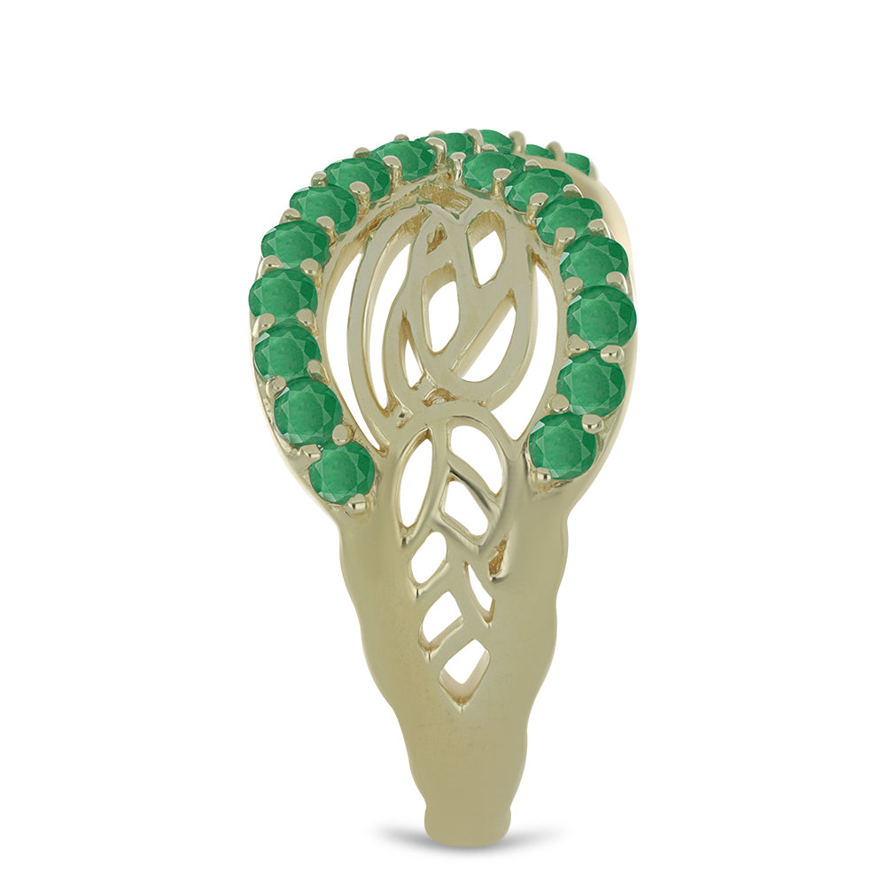 Pozlátený Strieborný Prsteň s Brazílskym Smaragdom 4 