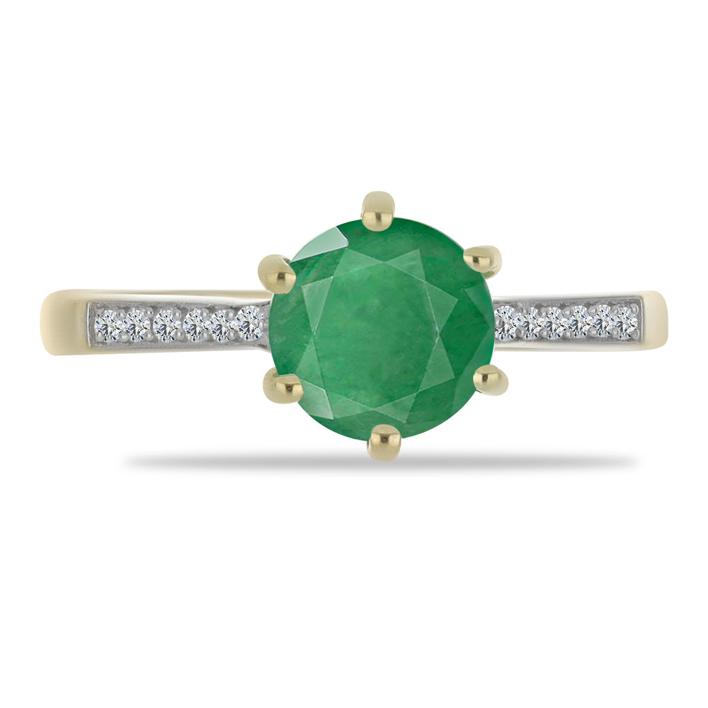 Pozlátený Strieborný Prsteň s Brazílskym Smaragdom a Bielym Topásom 1 