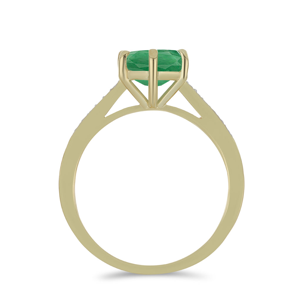 Pozlátený Strieborný Prsteň s Brazílskym Smaragdom a Bielym Topásom 2 