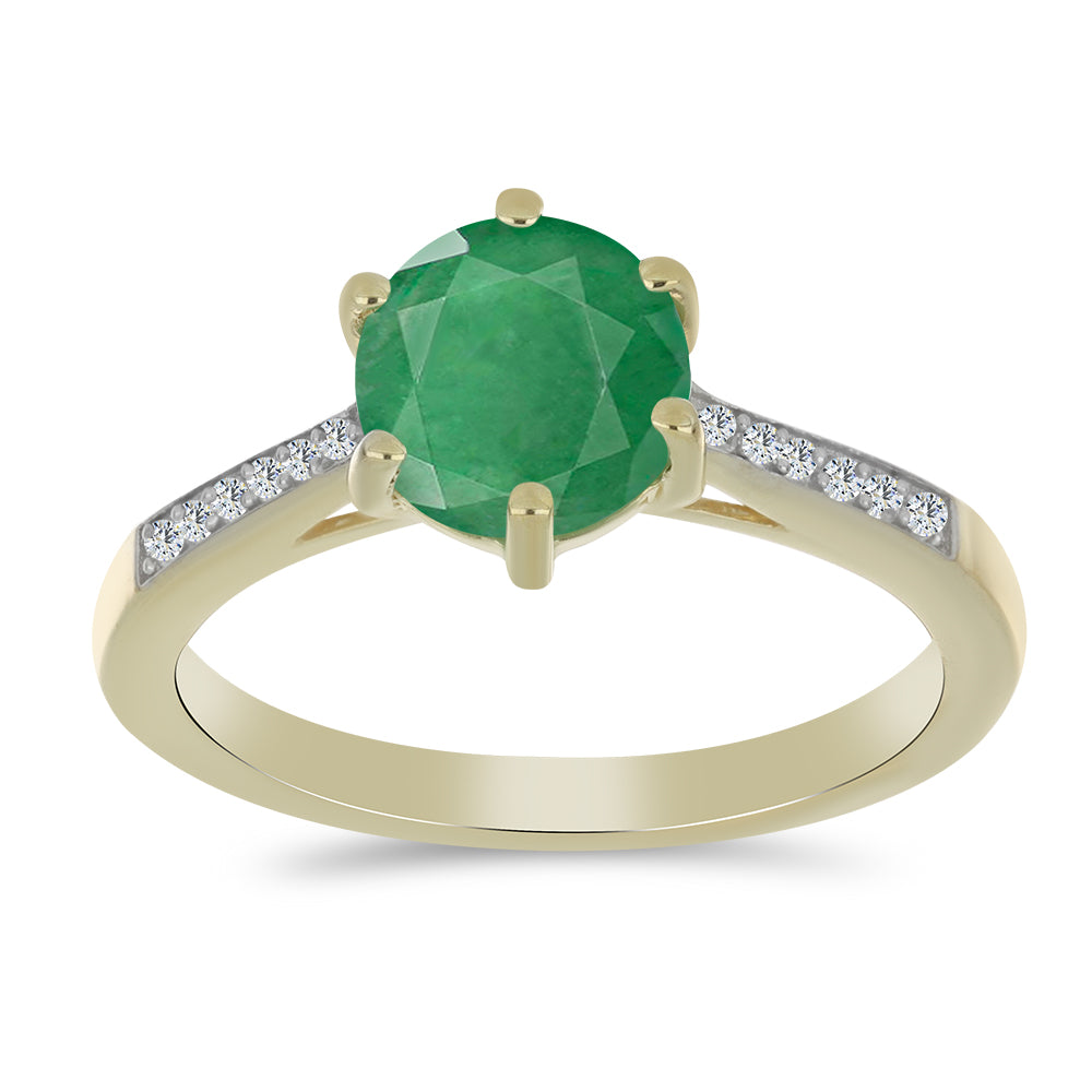 Pozlátený Strieborný Prsteň s Brazílskym Smaragdom a Bielym Topásom 3 