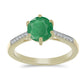 Pozlátený Strieborný Prsteň s Brazílskym Smaragdom a Bielym Topásom