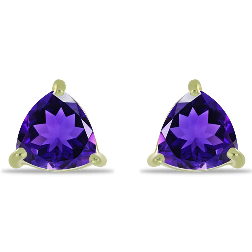 Pozlátené Strieborné Náušnice s Marockým Ametystom 1 