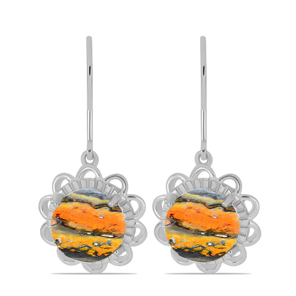 Strieborné Náušnice s Bumble Bee Jaspisom