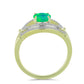 Pozlátený Strieborný Prsteň s so Zeleným Etiópskym Opálom z Lega Dembi a Bielym Topásom