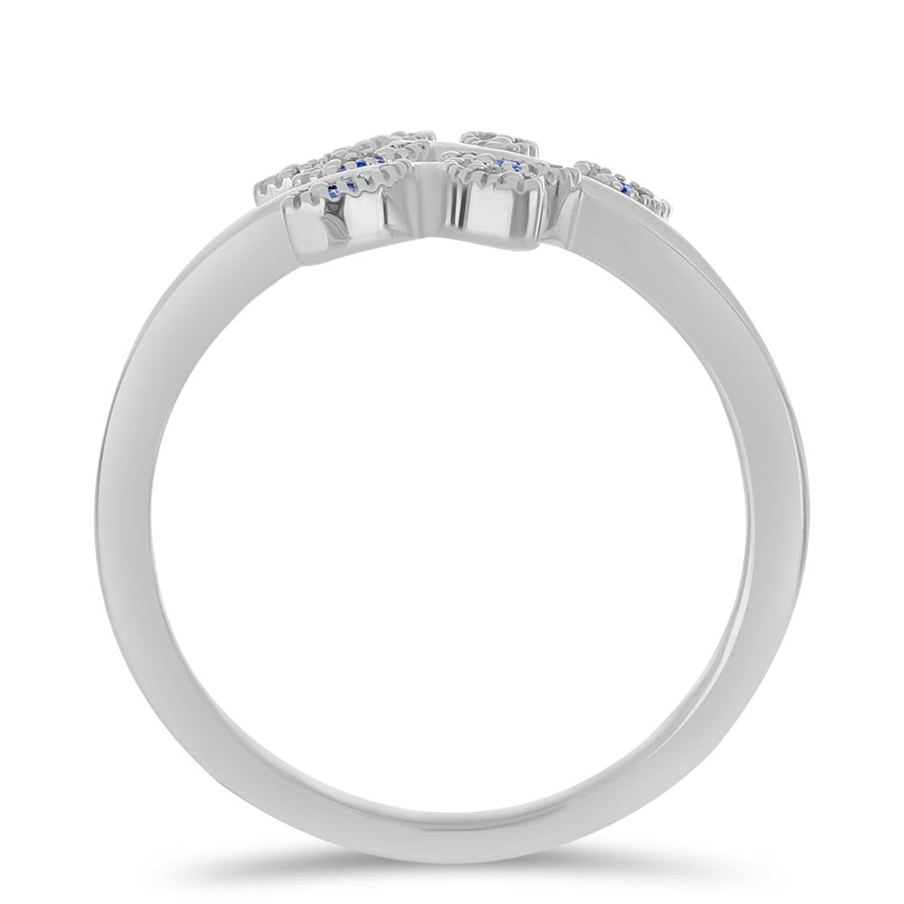 Strieborný Prsteň s Certifikovaný Kráľovským modrým moissanitom pestovaný v laboratóriu