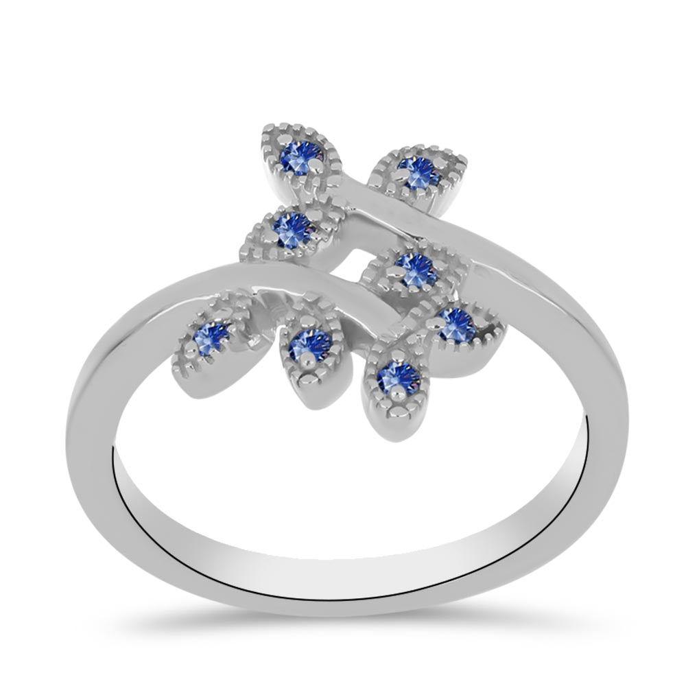 Strieborný Prsteň s Certifikovaný Kráľovským modrým moissanitom pestovaný v laboratóriu 3 