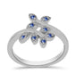 Strieborný Prsteň s Certifikovaný Kráľovským modrým moissanitom pestovaný v laboratóriu