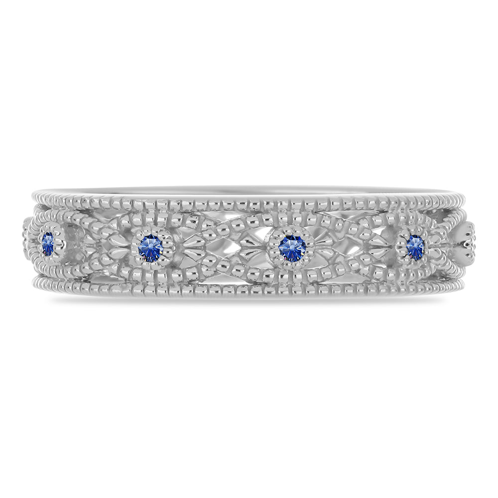 Strieborný Prsteň s Certifikovaný Kráľovským modrým moissanitom pestovaný v laboratóriu