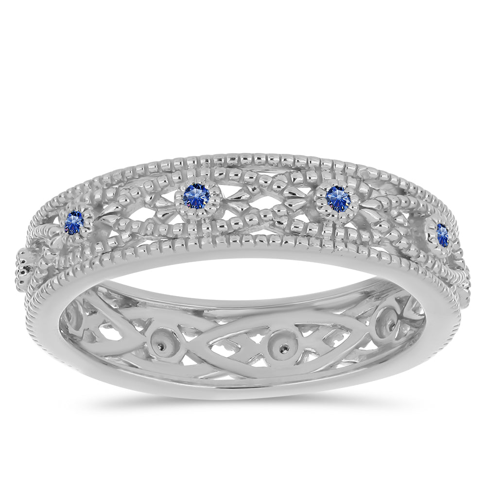 Strieborný Prsteň s Certifikovaný Kráľovským modrým moissanitom pestovaný v laboratóriu