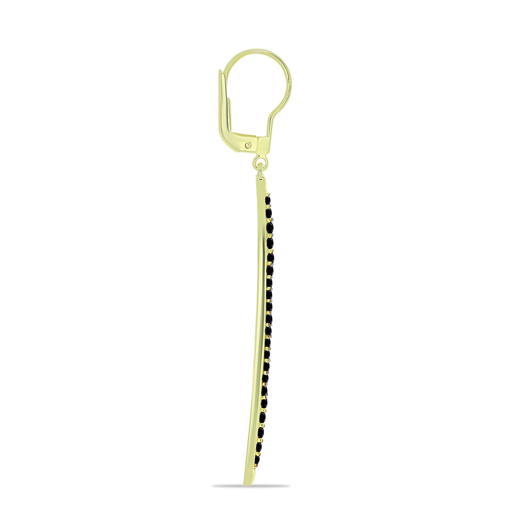 Pozlátené Strieborné Náušnice s Čiernym Spinelom