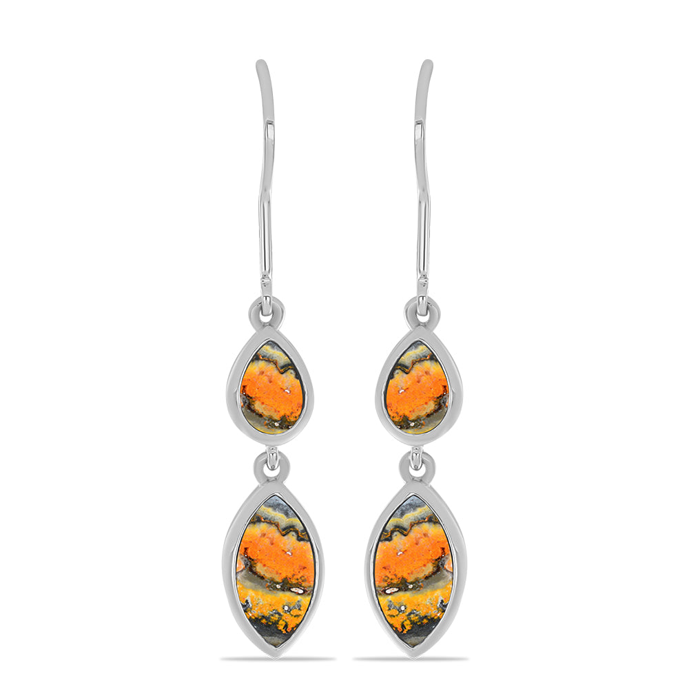 Strieborné Náušnice s Bumble Bee Jaspisom 1 