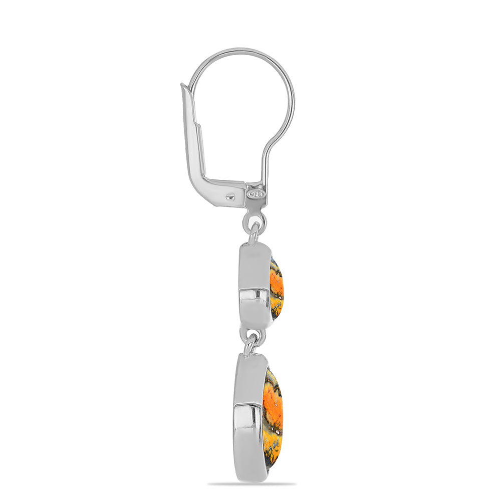 Strieborné Náušnice s Bumble Bee Jaspisom