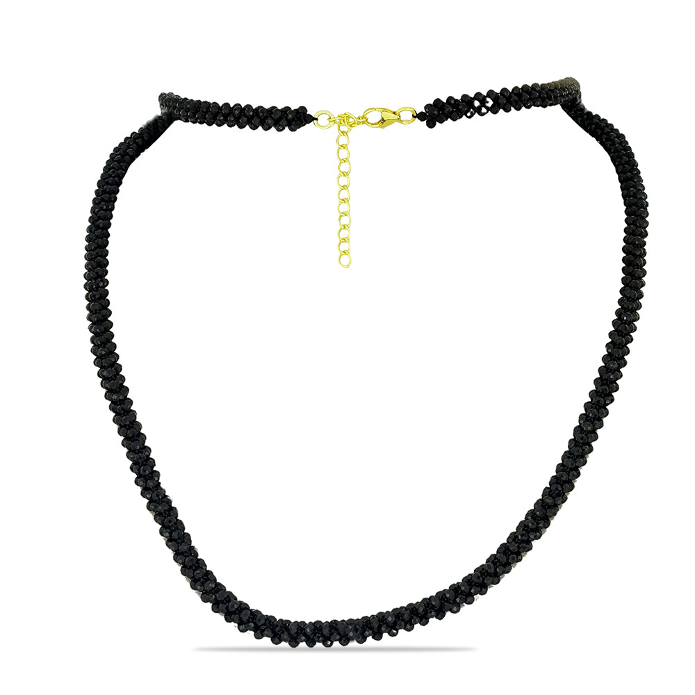 Pozlátený Strieborný Náhrdelník s Čiernym Spinelom 1 