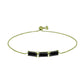 Pozlátený Strieborný Náramok s Čiernym Spinelom