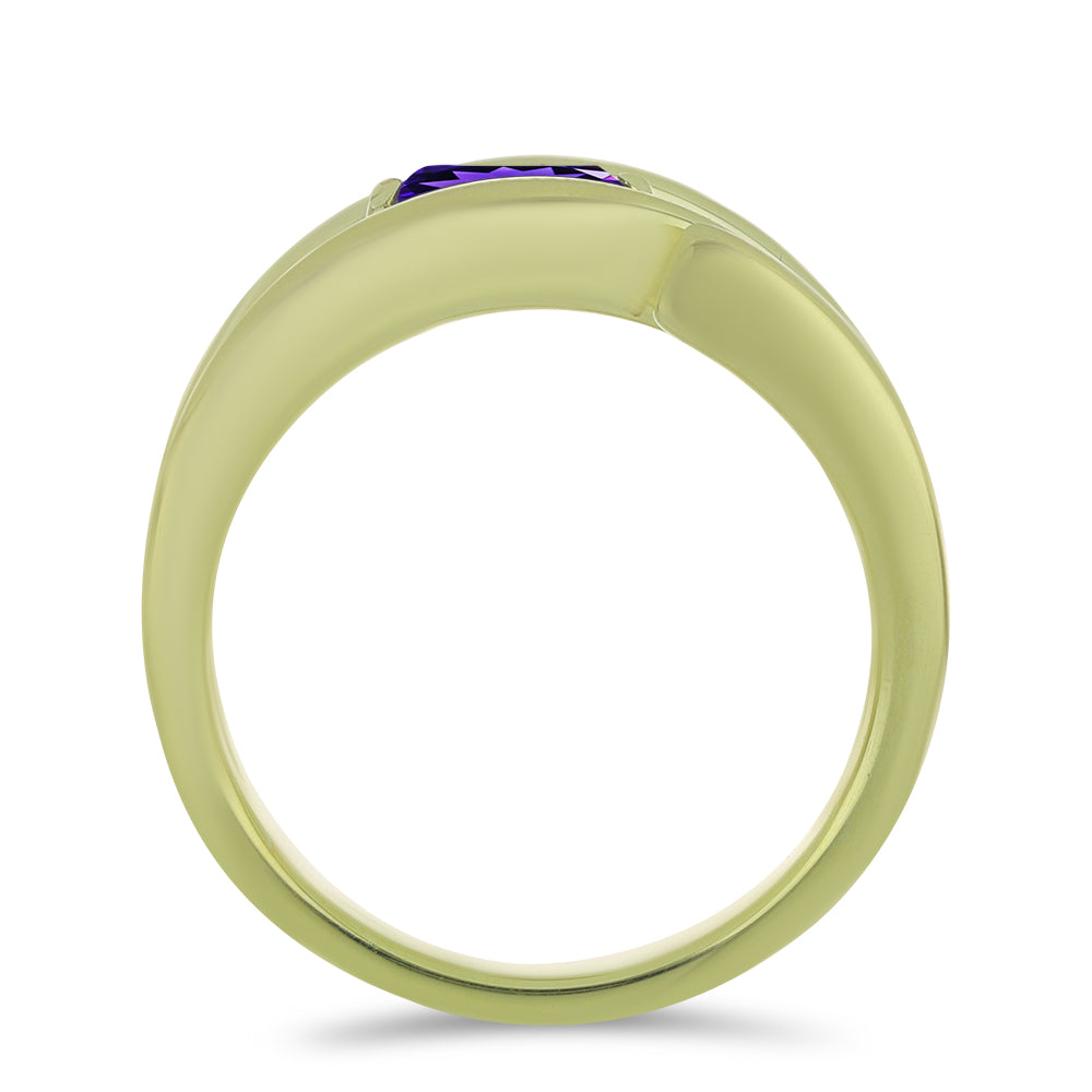 Pozlátený Strieborný Prsteň s Marockým Ametystom 2 