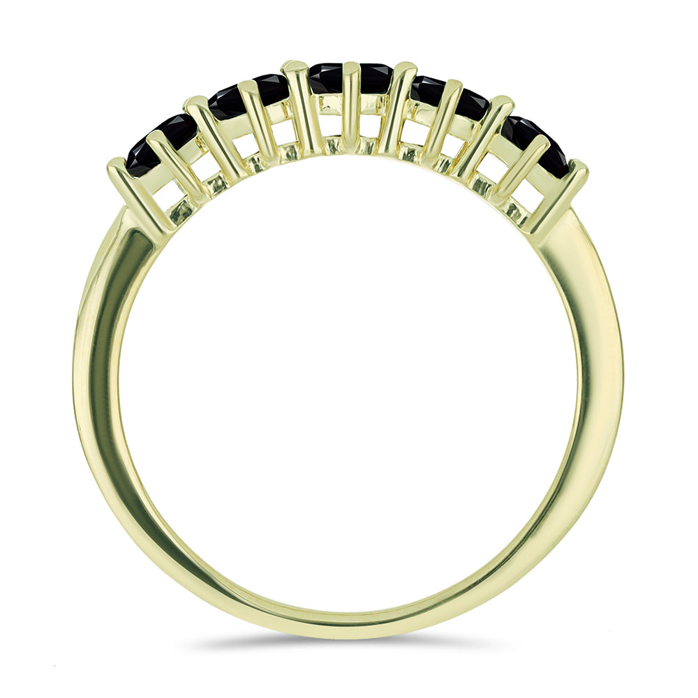 Pozlátený Strieborný Prsteň s Čiernym Spinelom 2 
