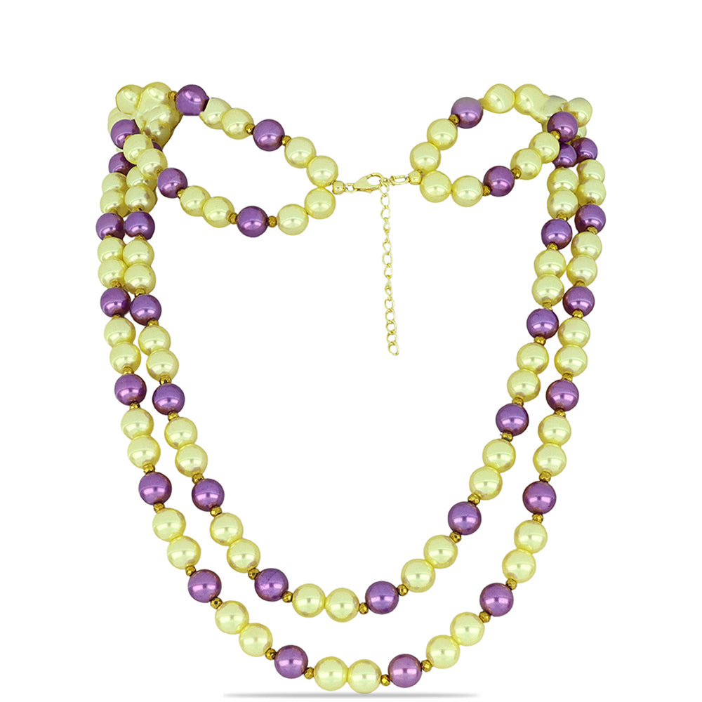 Pozlátený Strieborný Náhrdelník s Broskyňovou Sladkovodnou Perlou a Hematitom z Cerro Bolívar 1 