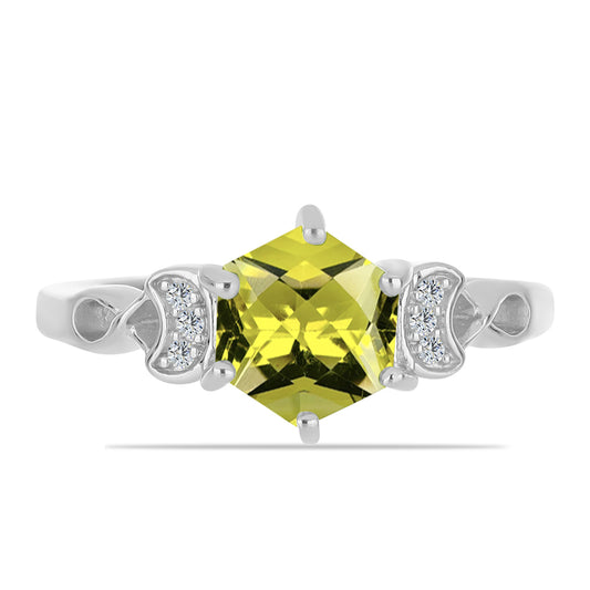 Strieborný Prsteň s Citrónovým Topásom a Bielym Topásom