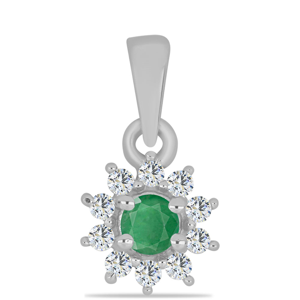 Strieborné Sada s Madagaskarským Rubínom a Brazílskym Smaragdom ( Prívesok ) 2 