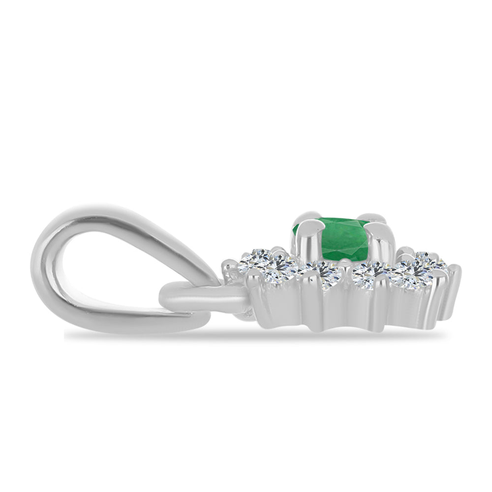 Strieborné Sada s Madagaskarským Rubínom a Brazílskym Smaragdom ( Prívesok )