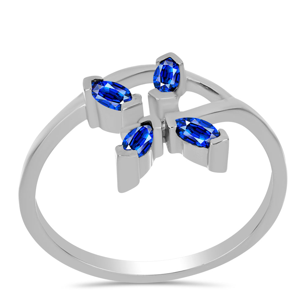 Strieborný Prsteň s Austrálskym Modrým Zafírom 3 