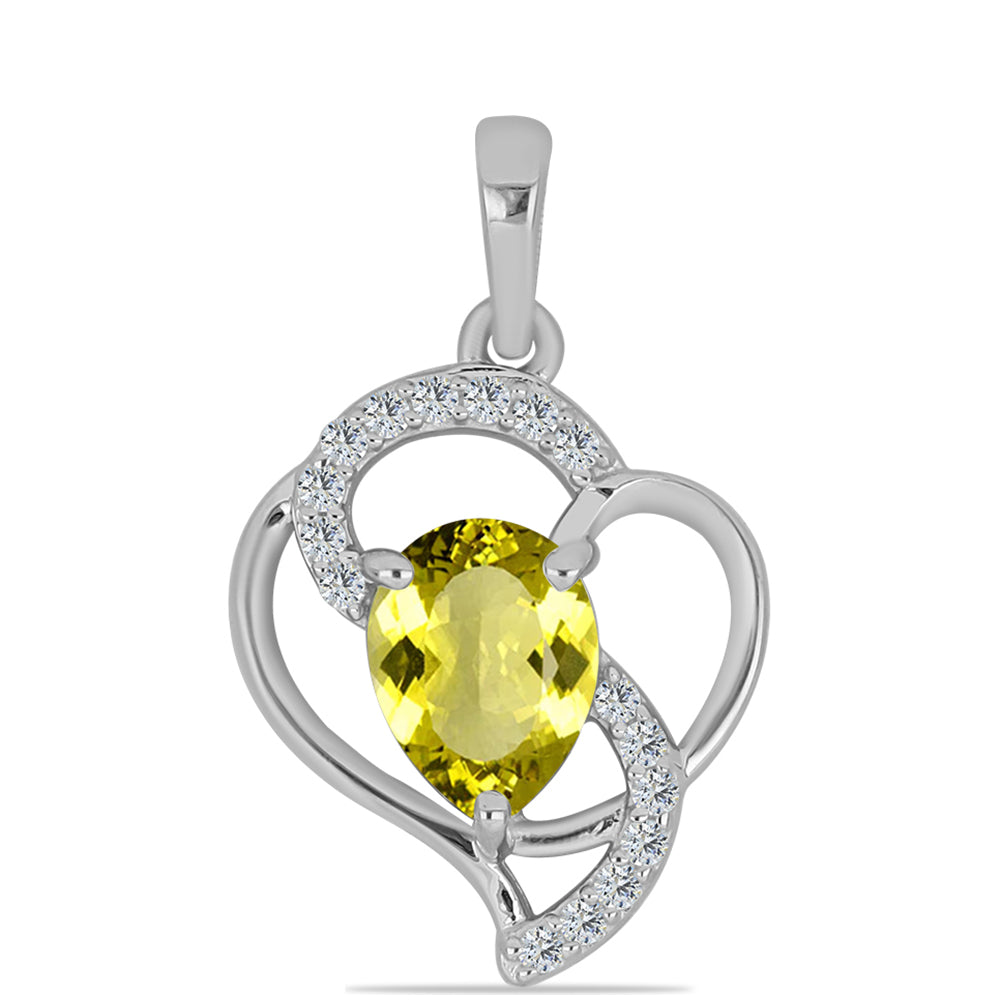 Strieborný Prívesok s Citrónovým Topásom a Bielym Topásom