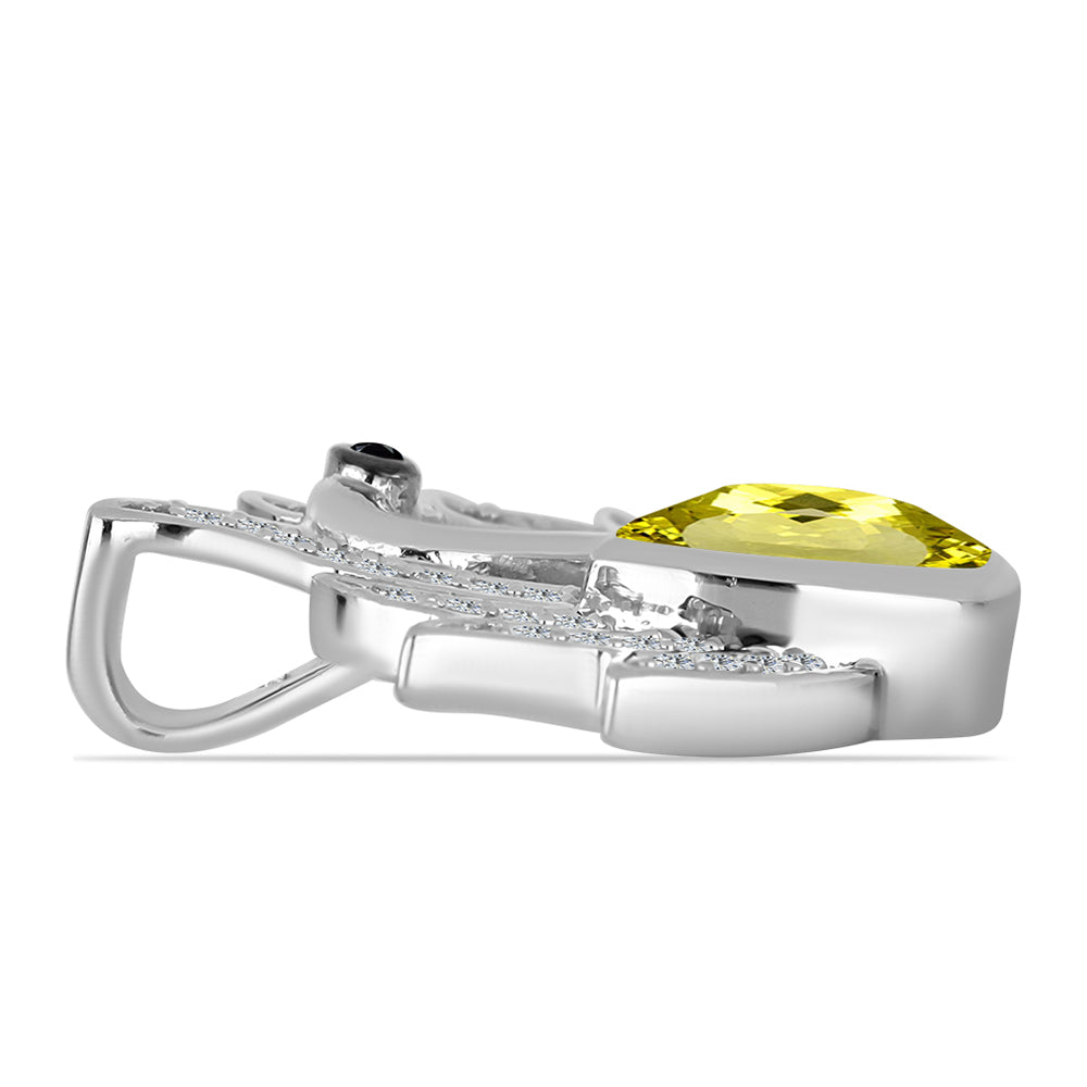 Strieborný Prívesok s Citrónovým Topásom a Obsidianom 2 