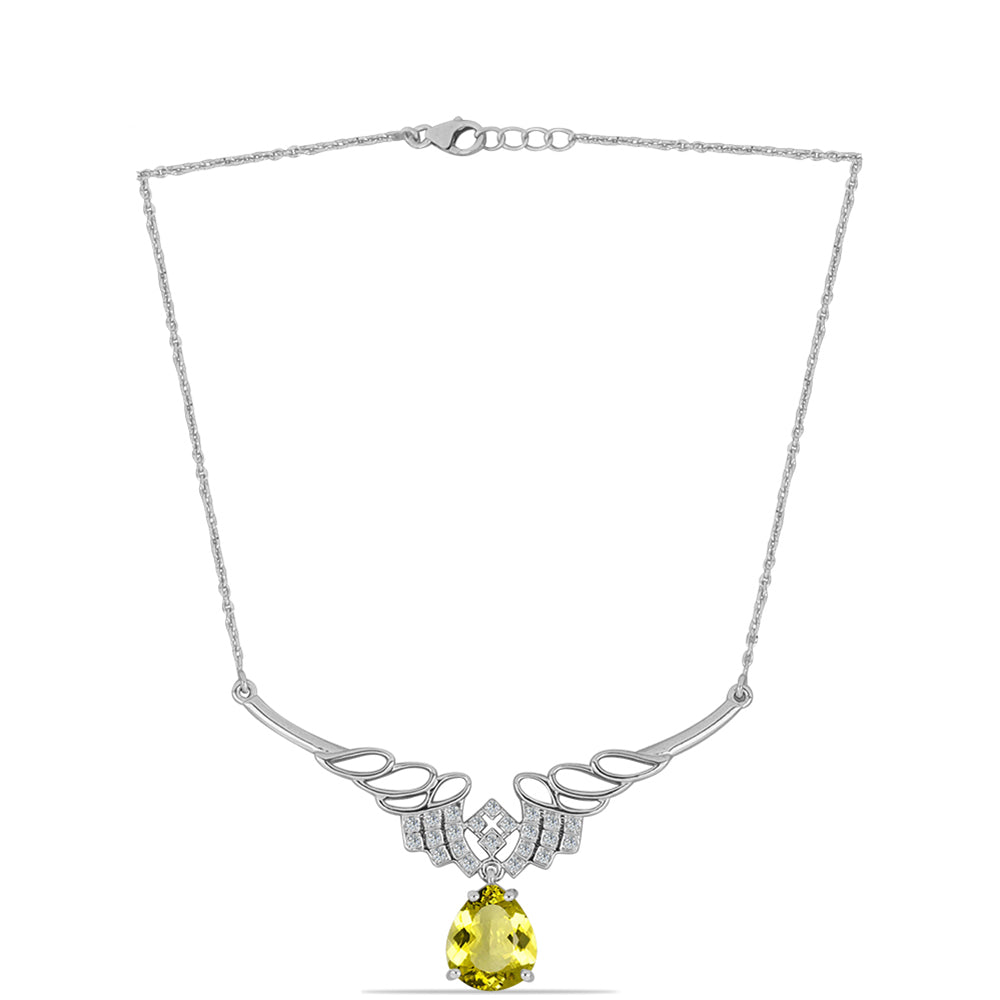 Strieborný Náhrdelník s Citrónovým Topásom a Bielym Topásom 1 