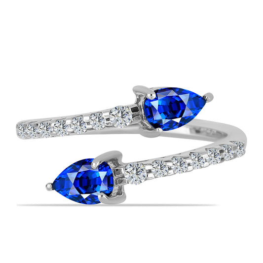 Strieborný Prsteň s Austrálskym Modrým Zafírom a Bielym Topásom