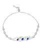 Strieborný Náramok s Austrálskym Modrým Zafírom a Bielym Topásom