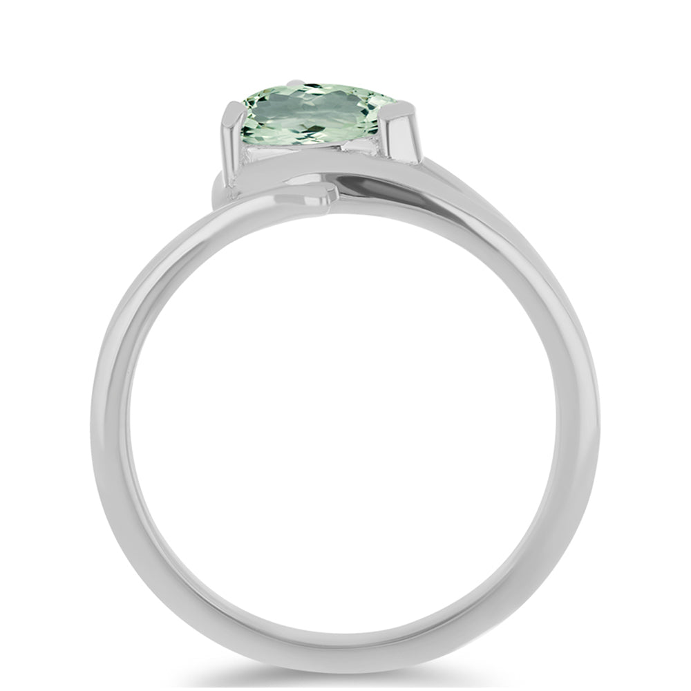 Strieborný Prsteň s so Zeleným Ametystom