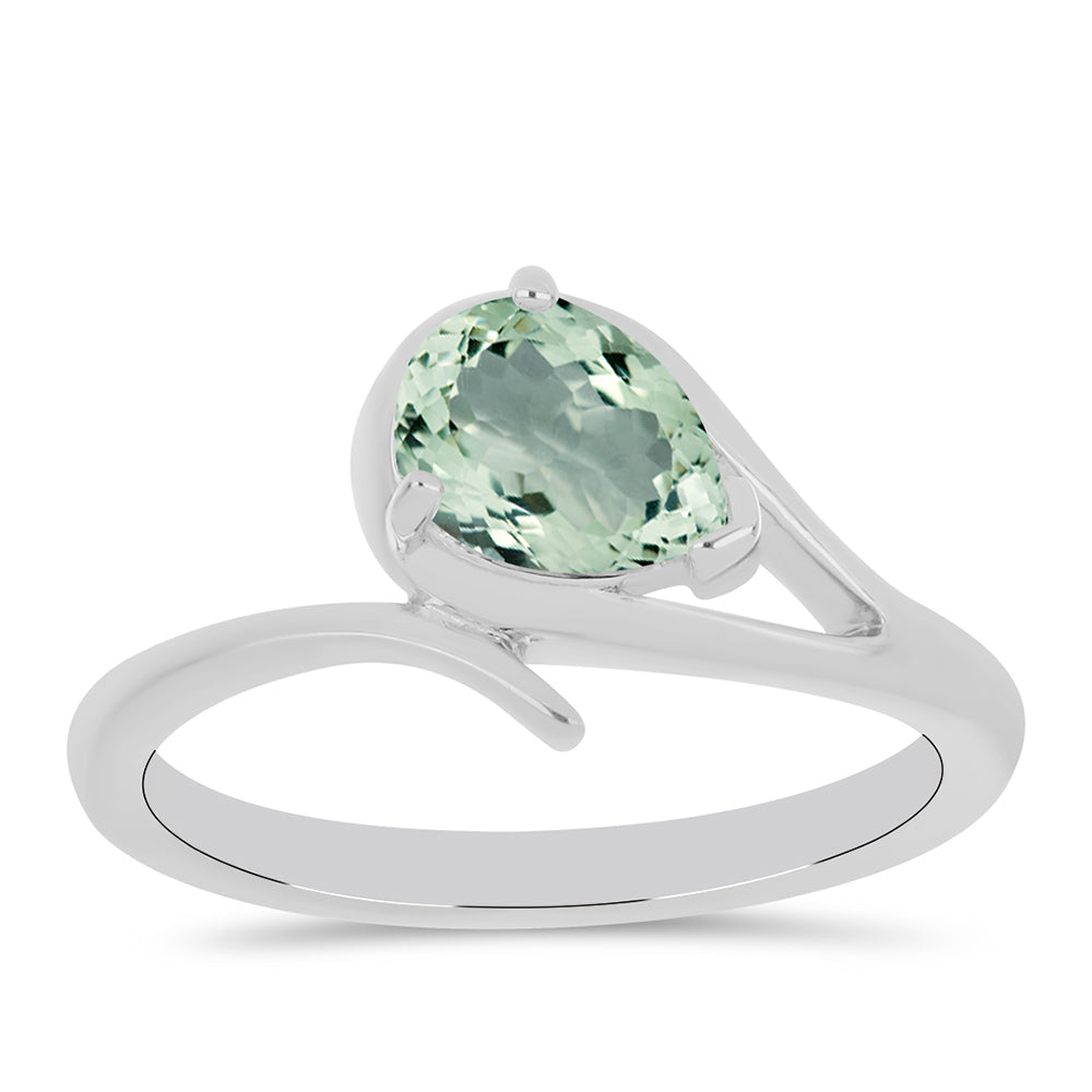 Strieborný Prsteň s so Zeleným Ametystom