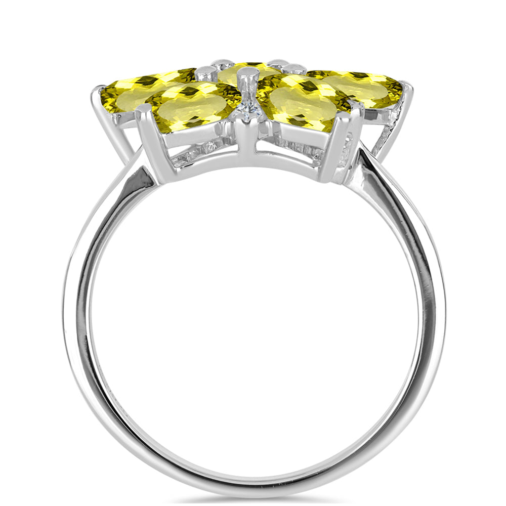 Strieborný Prsteň s Citrónovým Topásom a Bielym Topásom 2 