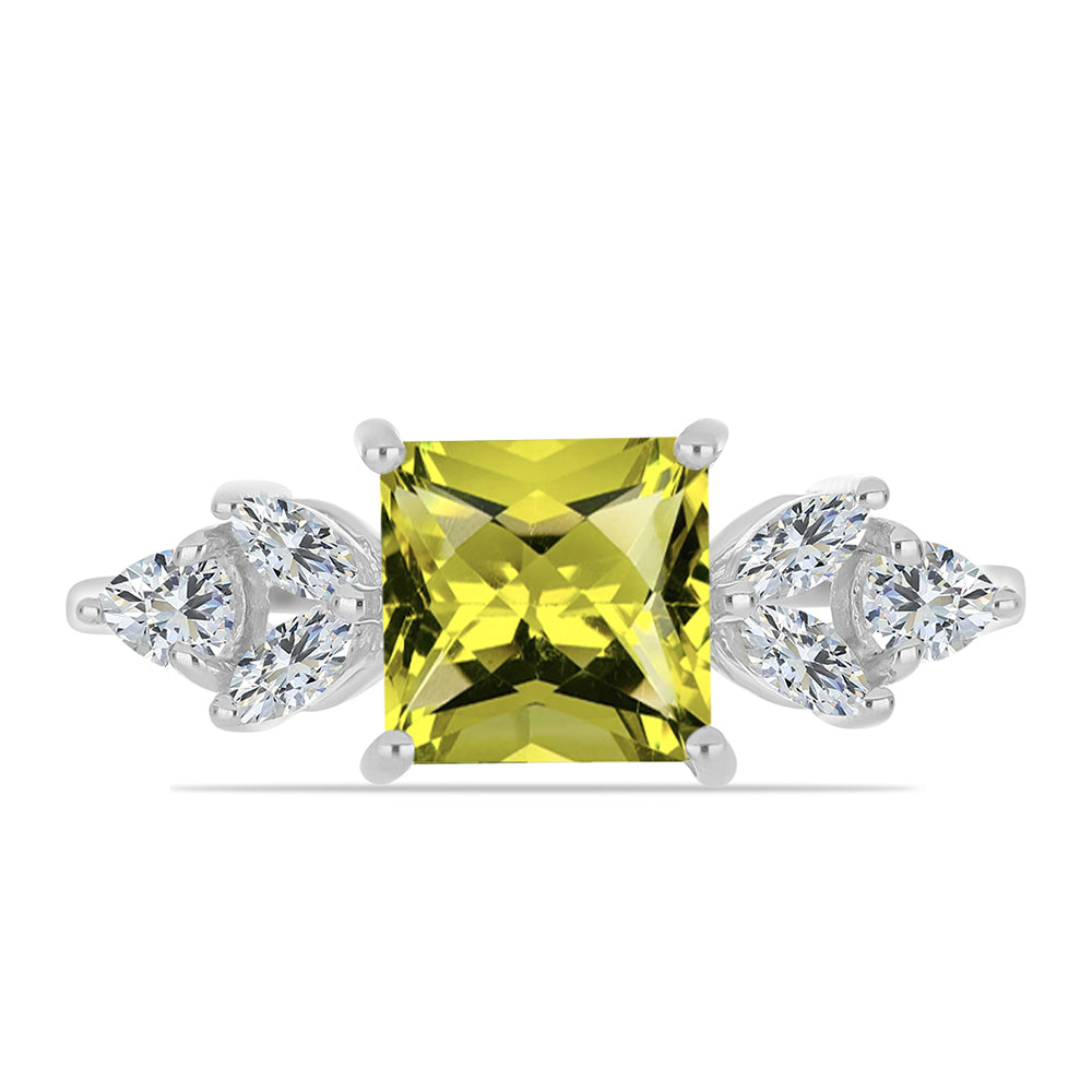 Strieborný Prsteň s Citrónovým Topásom a Bielym Topásom